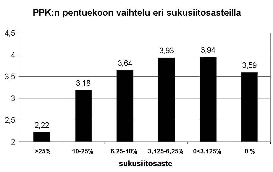sukusiitoksen vaikutus pentuekokoon