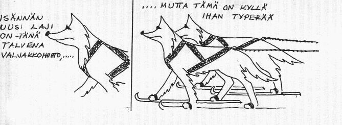 Niinp, valjakkohiihdossa vain ihminen hiit...