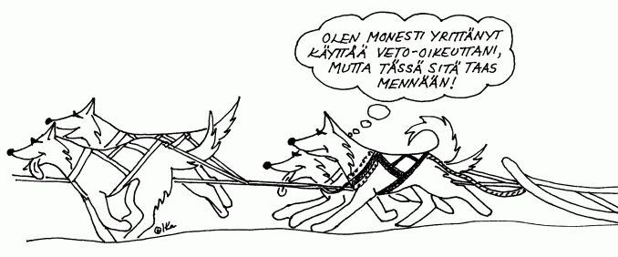 Veto-oikeus ei siperianhuskylle yleens tarkoita sit, mit sen suomenkielinen merkitys on